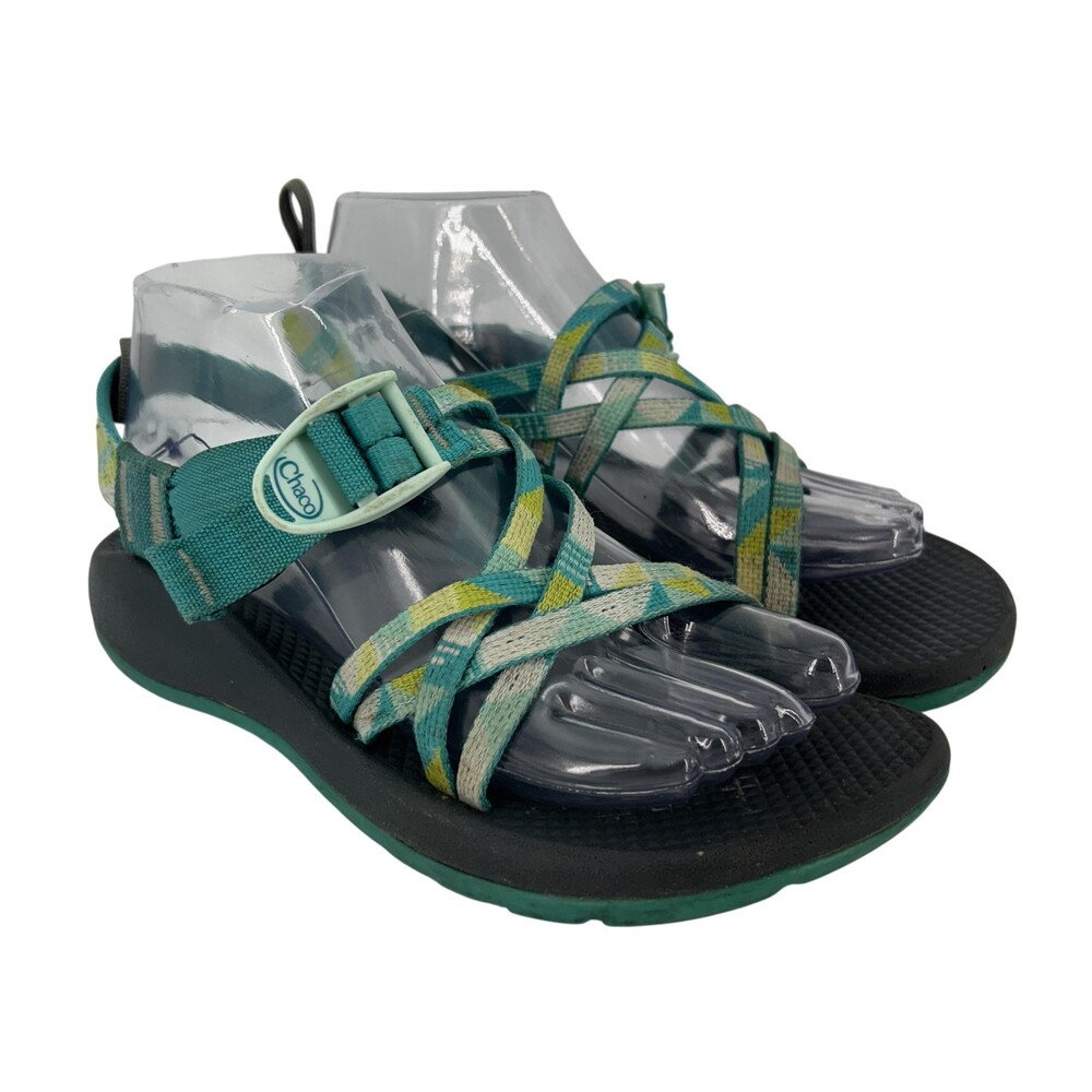 Chaco Sandals Shoes Kids Size 5 Green Strappy Hiking Water Outdoor Sport